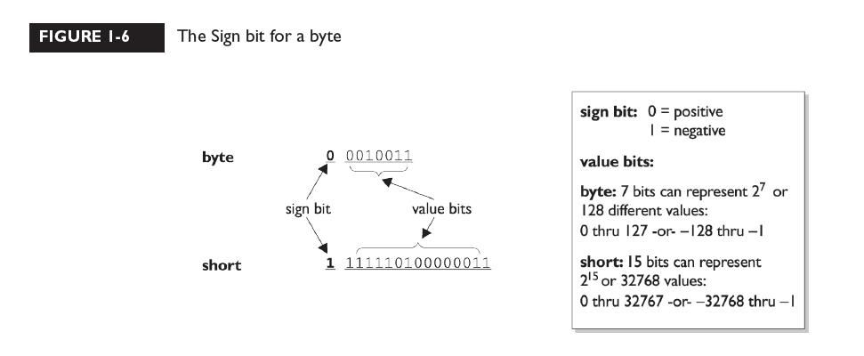 The Sign bit for a byte