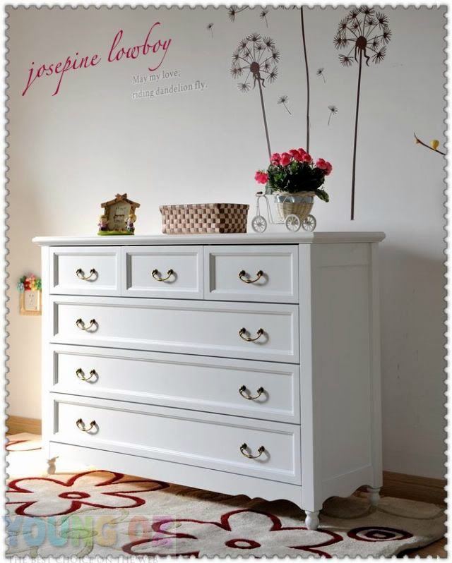 NEW Youngoz Josephine Semi Gloss White Lowboy 6 Chest OF Drawers