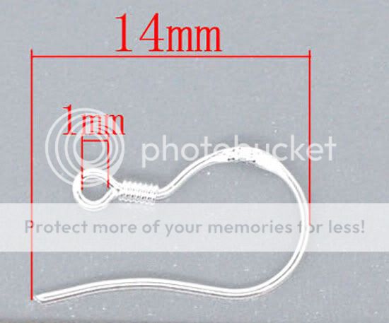 100 Pairs 925 Stamped Silver Imitation Earwire 14x9mm  