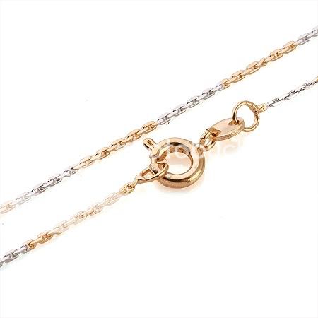 18.5 Unique Ladys 9K Rose&White Gold Filld Chain Necklace P103 